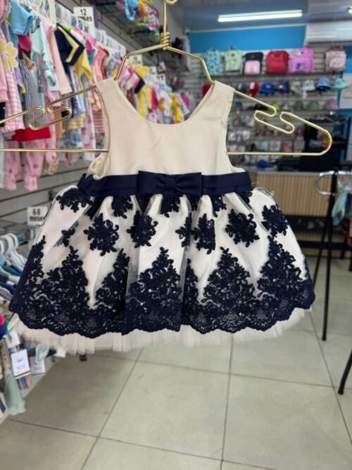 Vestido de Gala Blanco Azul