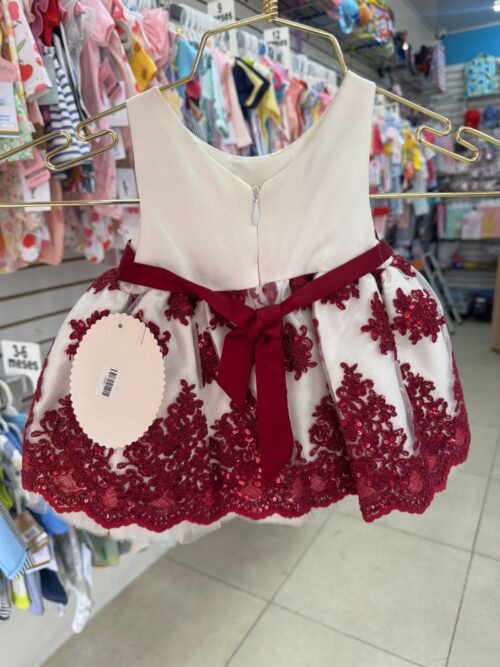 Vestido De Gala Blanco Rojo