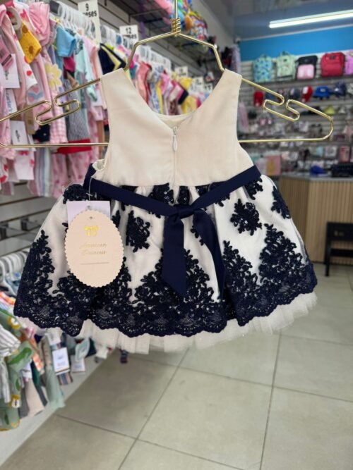 Vestido de Gala Blanco Azul