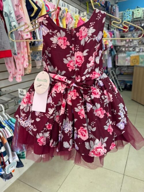 Vestido de Gala Vino Flores
