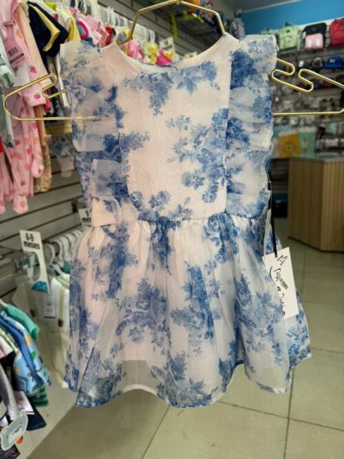 Vestido de Gala Flores Celeste