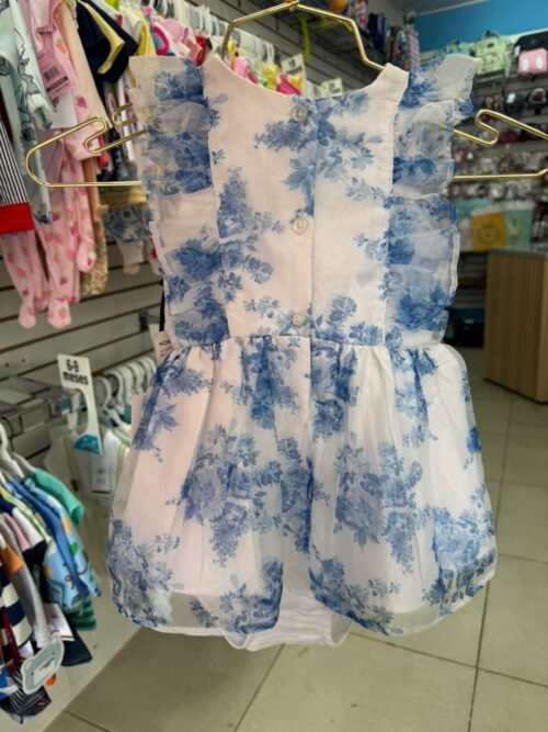 Vestido de Gala Flores Celeste