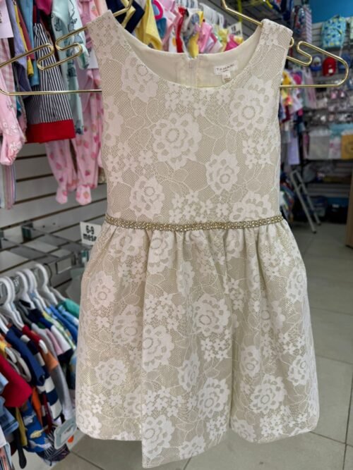 Vestido de Gala Flores Dorado