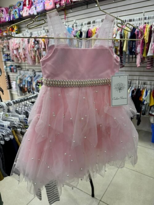 Vestido de Gala Rosa Perlas