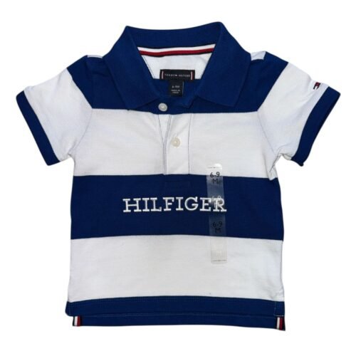 Camisa Tipo Polo Tommy Hilfiger Azul Blanco