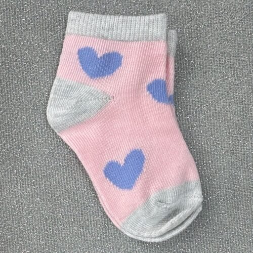 Medias Rosa Gris Corazones