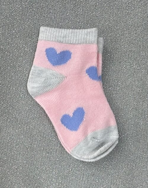 Medias Rosa Gris Corazones