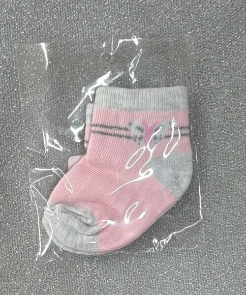 Medias Rosa Gris Mariposa
