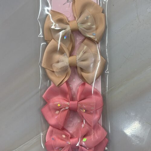 Paq 4 Lazos Beige Rosa Pastel