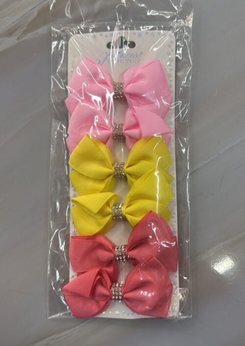 Paq 6 Lazos Rosa Amarillo Coral
