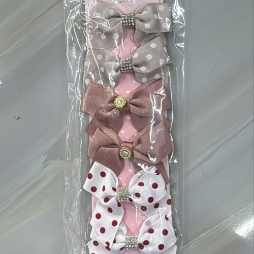 Paq 6 Lazos Gris Rosa Blanco