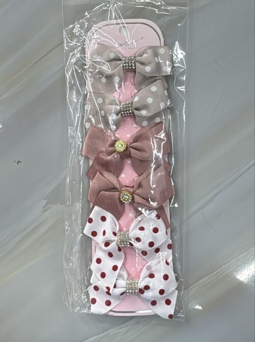 Paq 6 Lazos Gris Rosa Blanco