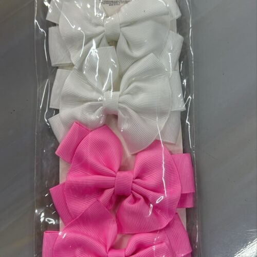 Paq 4 Lazos Blanco Fucsia