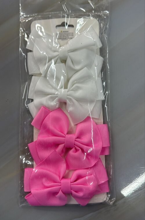 Paq 4 Lazos Blanco Fucsia
