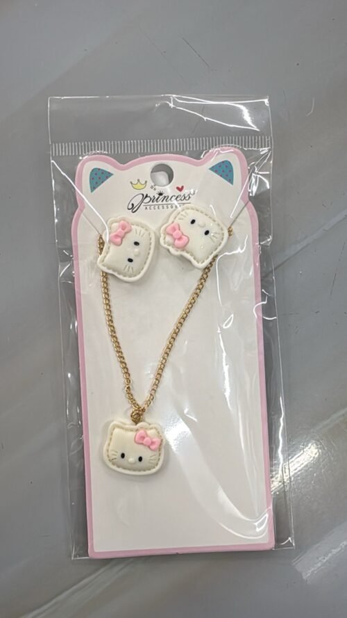 Set Collar Aretes Blanco